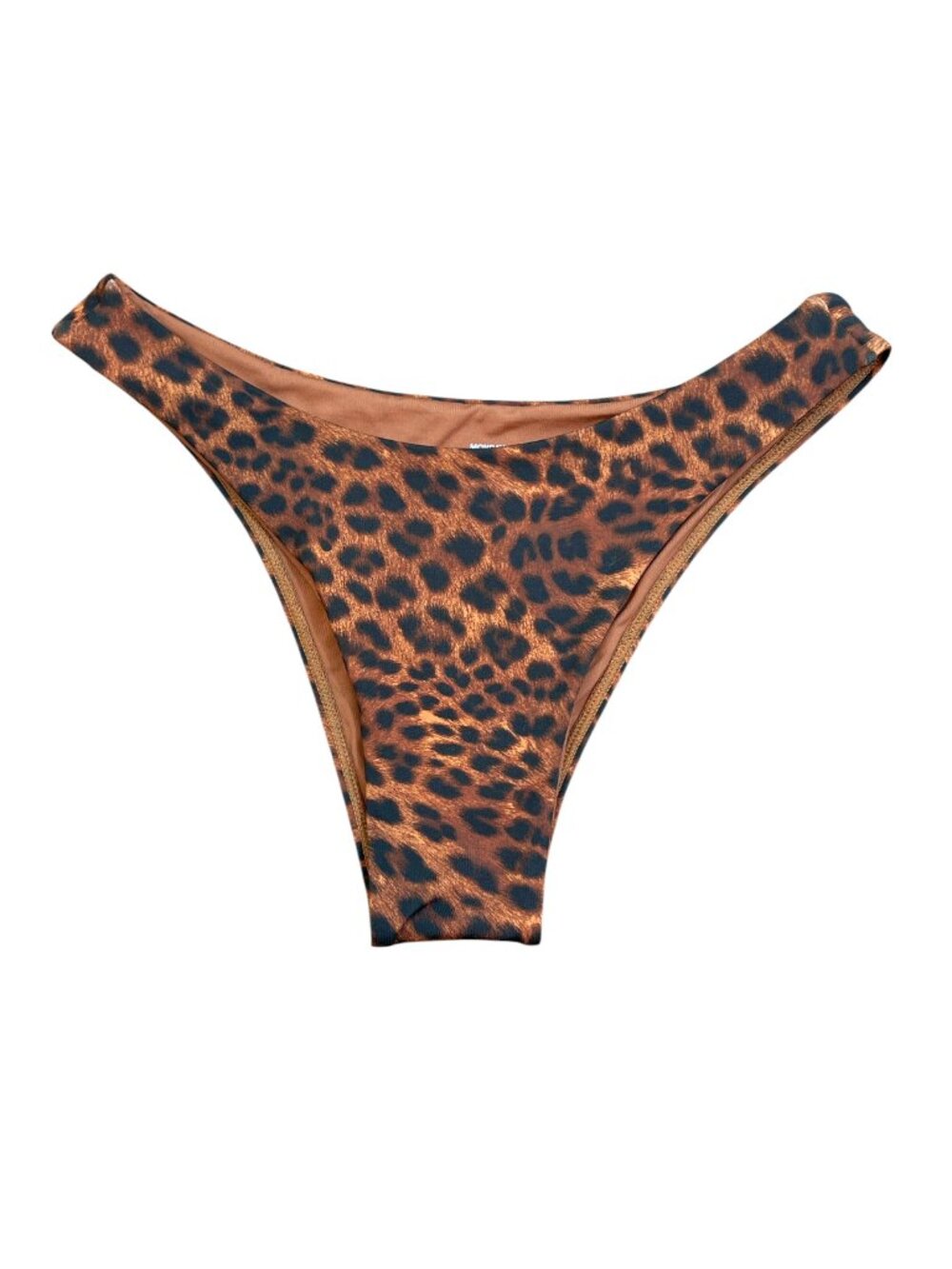Monday Swimwear Byron Leopard Bikini Bottom Brown Medium NWOT